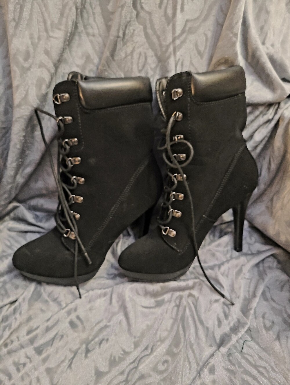 Women's Lace-Up High Heel Ankle Boots -